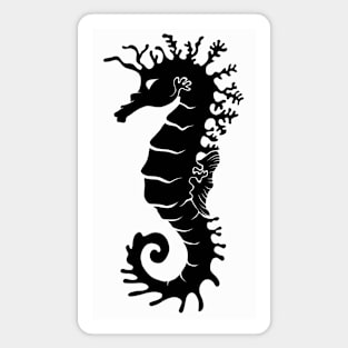 Seahorse Black Silhouette Magnet